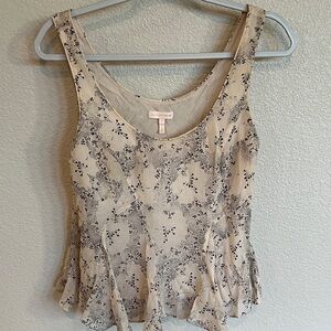 Rebecca Taylor Cream Floral Tank Top